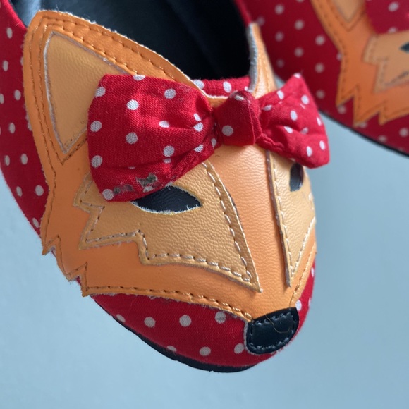 ModCloth TUK T.U.K. Clever So Sweet red polka dot Fox flats size 5 - Picture 7 of 8
